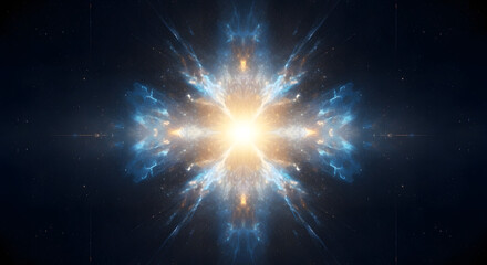 Fototapeta premium Galactic Core Nebula abstract burst with glowing light and vibrant cosmic colors