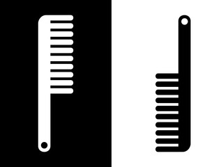 set of black and white comb vector icons