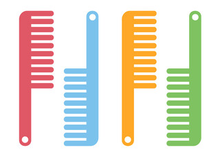 set of colorful combs