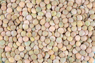 Green lentil on the white background