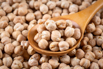 Dried chickpea on the white background