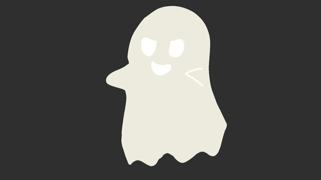 A simple cartoon ghost illustration with a creepy yet cute expression. Perfect for Halloween designs, graphic decorations, horror posters, digital stickers, and mystical-themed creative content.