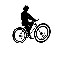 silhouette of a cyclist on a bicycle