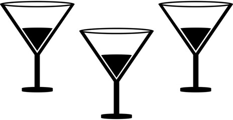 set of different cocktails