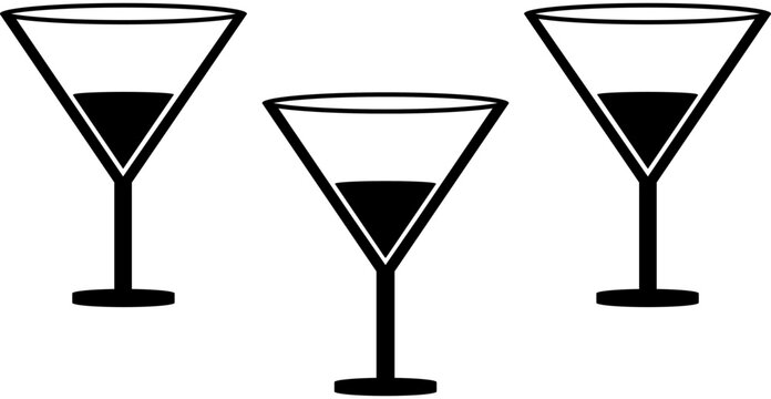 set of different cocktails