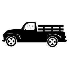 vector silhouette truck classic