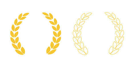 Carbohydrate icon. black outlined wheat grain symbol isolated on white background.