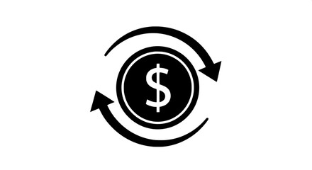 Money Circulation Icon Dollar Currency Exchange Symbol