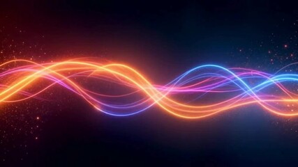 Flowing energy ribbons pulsing with particle trails seamless
 - Powered by Adobe