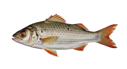 A Fresh Silver and Orange Fish Isolated Transparent PNG