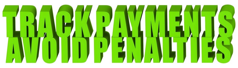 Track Payments Avoid Penalties , 3d text