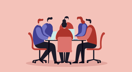 Diverse business team collaborating in a professional meeting, discussing strategy and working together. Ideal for concepts of teamwork, modern workspace, and corporate success.