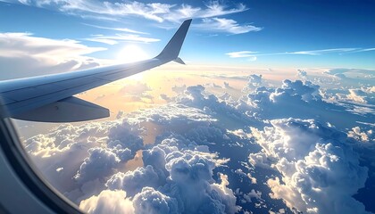 Aerial view of clouds from airplane window