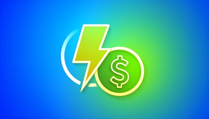 Bright lightning and dollar symbol