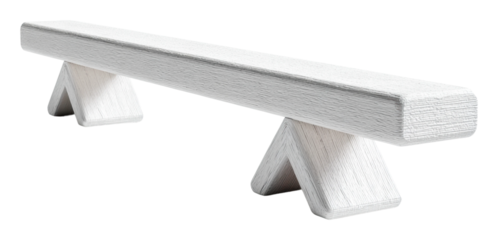 Gymnastics balance beam exercise facility fitness equipment isolated on transparent background