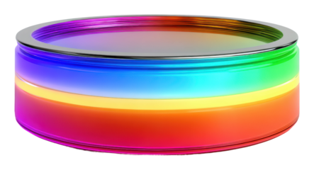 Vibrant rainbow light display abstract colorful isolated on transparent background