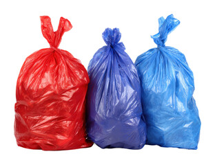 Waste management collection urban area plastic bags isolated on transparent background