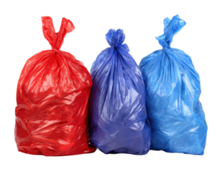 Waste management collection urban area plastic bags isolated on transparent background