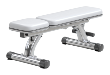 Weight bench workout equipment gym fitness gear perspective isolated on transparent background