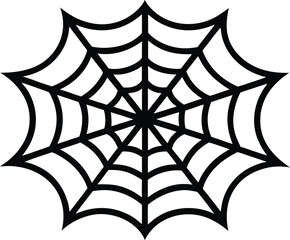 Halloween Spider Web Silhouette Illustration. Spooky Cobweb Silhouette Vector