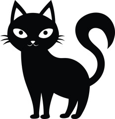 Halloween cat silhouette vector design