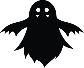 Halloween Ghost Black Silhouette Vector Illustration