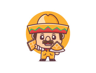 cartoon mascot vector illustration with quesadilla
