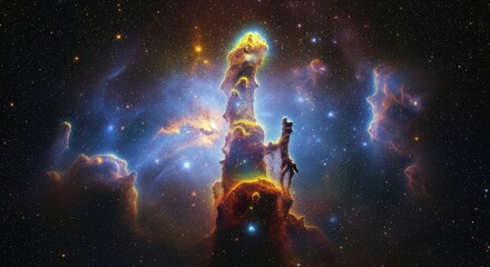Cosmic Pillars of Creation in the Eagle Nebula Majestic Stellar Nursery