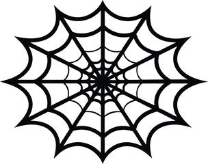 Halloween Spider Web Silhouette Vector Illustration. Creepy Cobweb. Spider Web Silhouette. Halloween Cobweb Vector Graphic on Transparent Background.