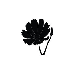 Black flower with silhouette