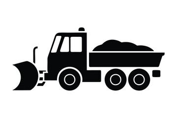 Obraz premium Snow Plow Truck Solid Icon