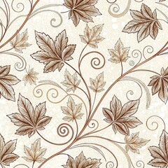 Vintage Autumn Leaves Seamless Pattern