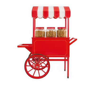 Red candy cart isolated on transparent background
