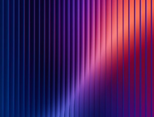Abstract 3D Gradient Composition with Vertical Lines in Blue, Purple, and Orange Hues