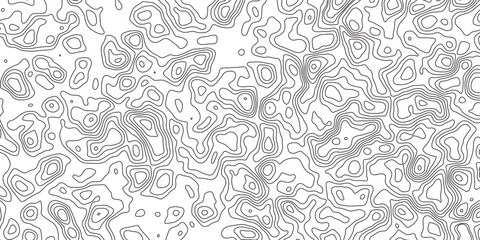Fototapeta premium Transparent background topography contour map with black curve lines .luxury topographic wavy pattern and geographic grid map design .