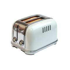Retro-chic toaster with golden brown toast adding vintage charm to your kitchen, evoking warm breakfasts and cozy mornings, perfect for lifestyle or food blogs