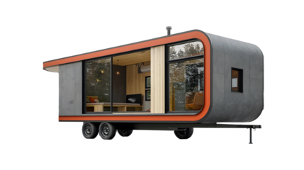 Tiny Homes on Wheels Compact Versatile Mobile Dwellings Designed isolated on a transparent background