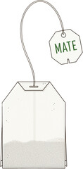 Healthy Herbal Drink Mate Tea and Yerba Mate Teabag Set Illustration