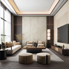 Modern Chinese interior design; Fashion smart home;