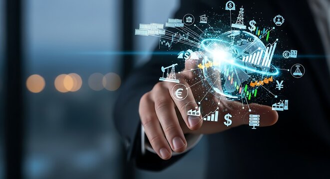 Global business technology and finance data analysis and investment