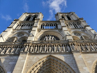 Cath&eacute;drale Notre Dame de Paris France fa&ccedil;ade