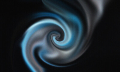Abstract swirl of blues and grays on a black background design