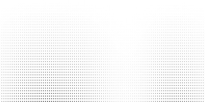 Dotted halftone gradient texture. Vanishing polka dot background. Repeating dots gradation pattern background. Black fading comic pop art overlay