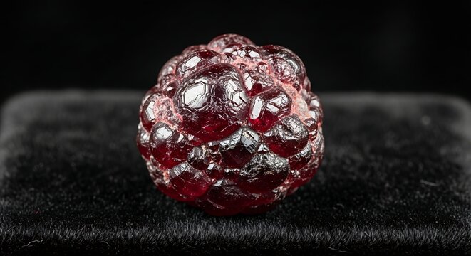 Close-Up Macro of Rough Uncut Garnet Gemstone Surface