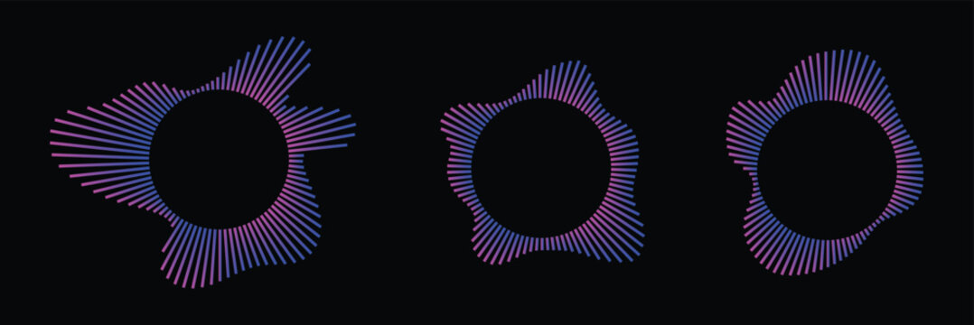 Wave Organic Shape Abstract Lines. Vector Ripple Circles - Sound Wave Pattern. abstract organic flowing waveform circle ring. 