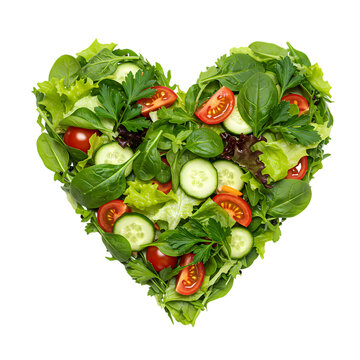 Heart-Shaped Salad: Healthy Eating, Nutrition, and Vegetarian Diet