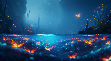 Obraz premium Serene Lakeside Campfire Under A Starry Sky 