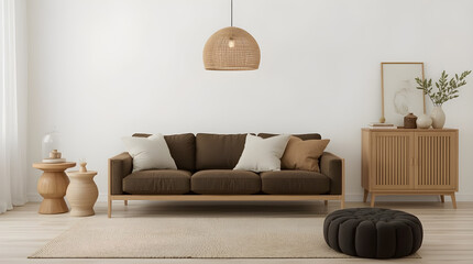 Minimalist Living Room with Warm Neutral Tones