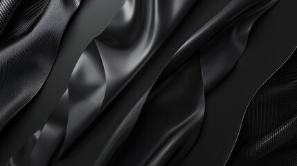 Fototapeta premium Abstract black and white background with smooth, flowing lines and textures.