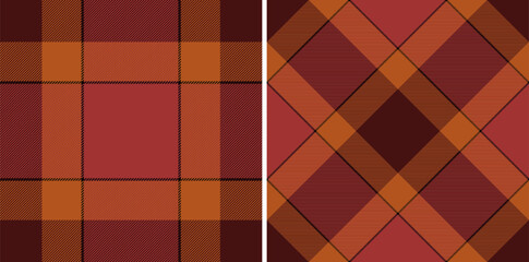 Vector textile tartan of texture background fabric with a plaid seamless check pattern. Set in dark colors for scrapbook ideas and creative projects.